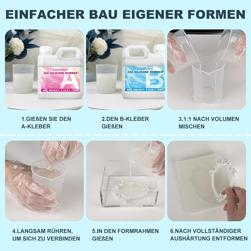 Laxmorph Folyékony Szilikon 2,3kg - Öntőforma Készítő Szett 1:1 Arány