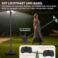 Laybasic 200cm napelemes utcai lámpa 750 LED mozgásérzékelővel 2