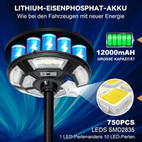 Laybasic 200cm napelemes utcai lámpa 750 LED mozgásérzékelővel 5