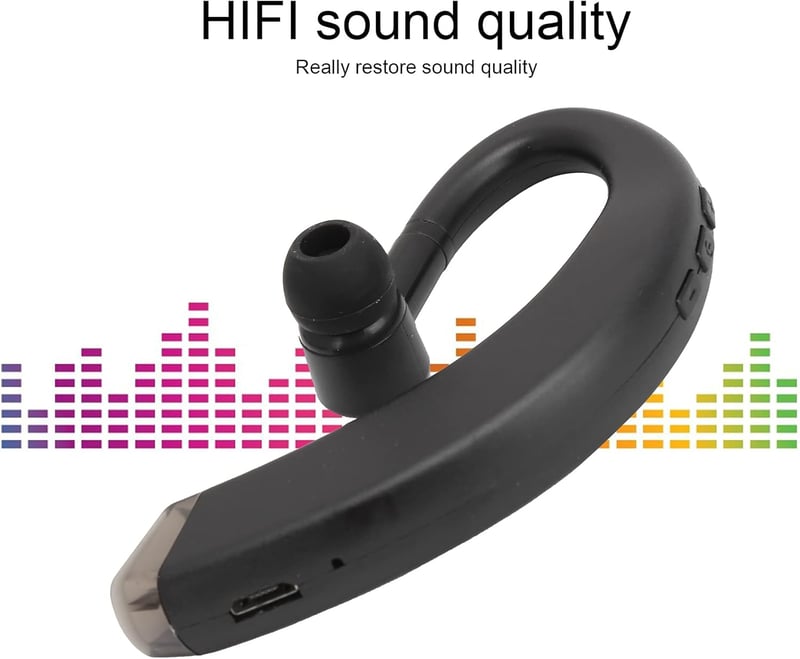 Lazmin112 Bluetooth Mono Fülhorgos Vezeték Nélküli HiFi Sztereó Mélybass Fejhallgató Fekete
