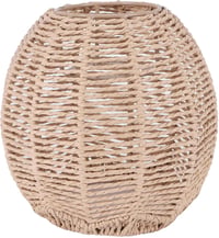 Lazycloud Kézzel Font Rattan Lámpaernyő Barna Retro Csillár Búra Kerek Fonott Dekoratív Világítás 15cm 1