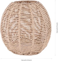 Lazycloud Kézzel Font Rattan Lámpaernyő Barna Retro Csillár Búra Kerek Fonott Dekoratív Világítás 15cm 4