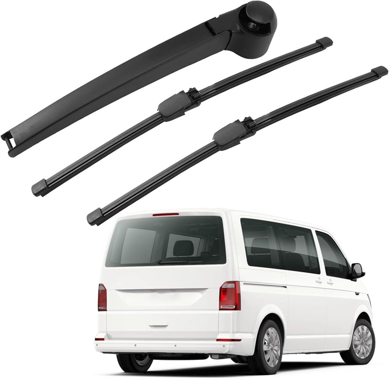 LbsAMP Hátsó Ablaktörlő Készlet VW T5 Caddy Caravelle Transporter Modellekhez 2003-2019 - 2 db Ablaktörlő Lapát és 1 db Ablaktörlő Kar Csere