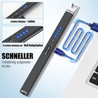 Aprinzător cu plasmă LcFun, arc electric, reîncărcabil prin USB, rezistent la vânt, pentru lumânări și aragaz, 2 bucăți, negru 5
