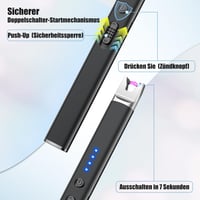 Aprinzător cu plasmă LcFun, arc electric, reîncărcabil prin USB, rezistent la vânt, pentru lumânări și aragaz, 2 bucăți, negru 4