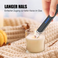 Aprinzător cu plasmă LcFun, arc electric, reîncărcabil prin USB, rezistent la vânt, pentru lumânări și aragaz, 2 bucăți, negru 3