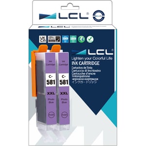 LCL CLI-581XXL fotomodrá atramentová kazeta pre Canon PIXMA TS8150/TS9150 – 12,5 ml – 2 ks