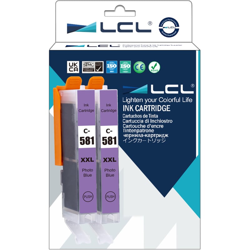 LCL CLI-581XXL fotomodrá atramentová kazeta pre Canon PIXMA TS8150/TS9150 – 12,5 ml – 2 ks
