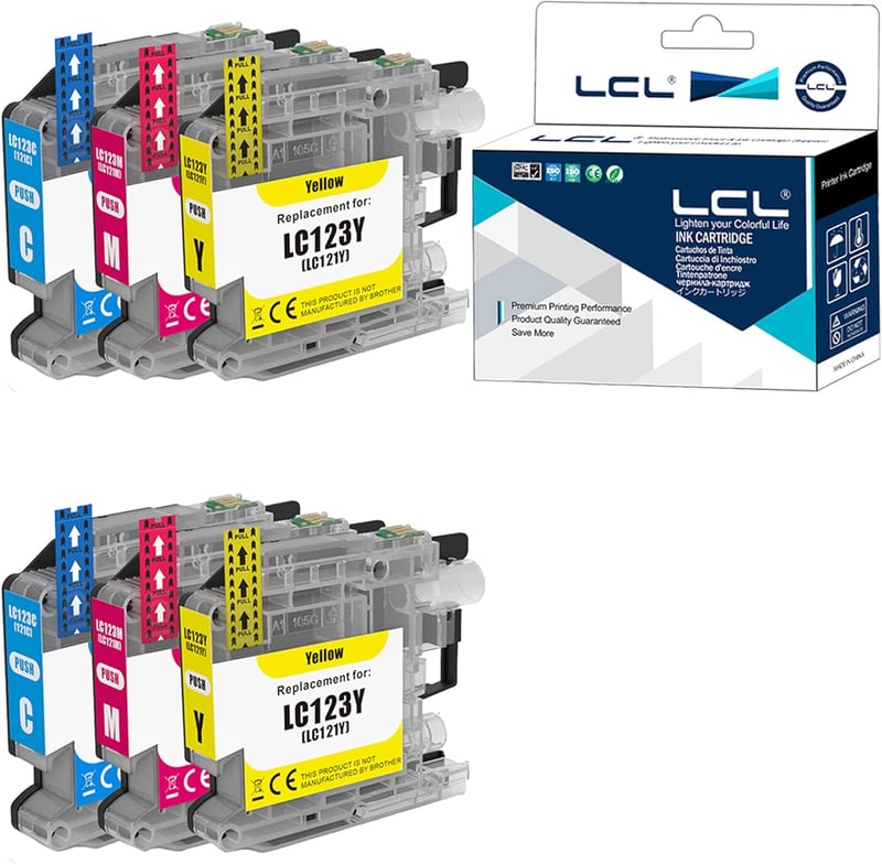 LCL LC121 LC123 Kompatibilis Tintapatron Szett - 6db (2 Cián, 2 Magenta, 2 Sárga) Brother MFC-J4410DW J4510DW J470DW Nyomtatókhoz

AI: I nee