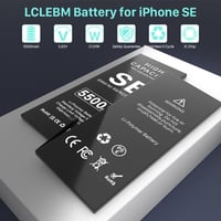 Náhradná batéria LCLEBM pre iPhone SE 2016 2750 mAh, vysokokapacitná Li-ion polymérová batéria pre modely A1662, A1723, A1724, so súpravou náradia 8