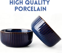 LDHHYH 2 db Porcelán Saláta Tál 1000ml Kék Kerámia Leveses Tál Szett 4