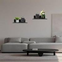 LDHHYH 4 darabos fekete fali polc szett 20x12 cm, lebegő könyvespolc fürdőszobához és konyhához 2