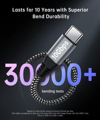 LDLrui 3m USB-C kábel 10Gbps adatátvitel, nylon fonott gyorstöltés iPhone 15 Pro, Samsung Galaxy 5