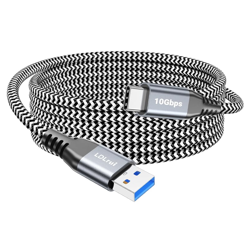 LDLrui 3m USB-C kábel 10Gbps adatátvitel, nylon fonott gyorstöltés iPhone 15 Pro, Samsung Galaxy