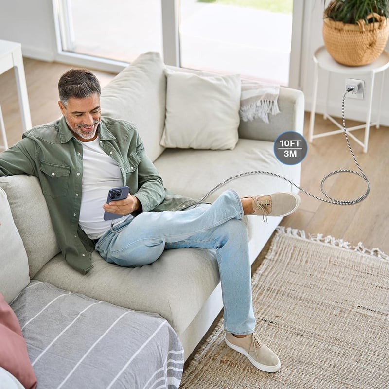 LDLrui 3m USB-C kábel 10Gbps adatátvitel, nylon fonott gyorstöltés iPhone 15 Pro, Samsung Galaxy