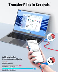 LDLrui USB-C kábel 10Gbps, 3.1A gyorstöltés, USB 3.2 Gen 2 - piros - 3 m 2