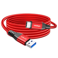 LDLrui USB-C kábel 10Gbps, 3.1A gyorstöltés, USB 3.2 Gen 2 - piros - 3 m 1