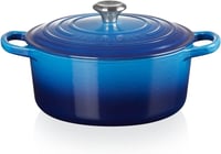 Le Creuset Signature 22 cm-es öntöttvas edény fedővel, 3,3 L, kék - 2-22 cm, azure 2