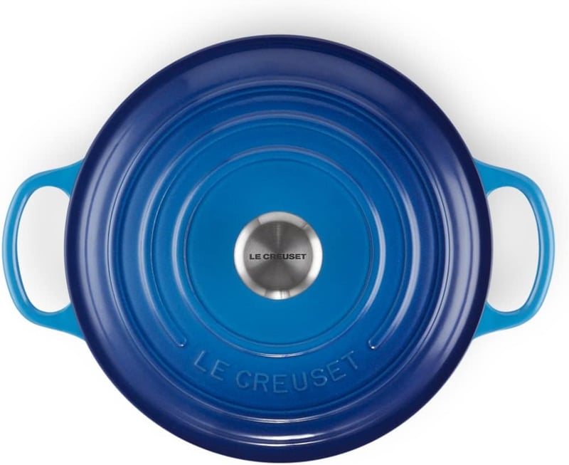 Le Creuset Signature 22 cm-es öntöttvas edény fedővel, 3,3 L, kék - 2-22 cm, azure