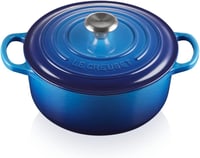 Le Creuset Signature 22 cm-es öntöttvas edény fedővel, 3,3 L, kék - 2-22 cm, azure 1