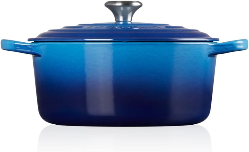 Le Creuset Signature 22 cm-es öntöttvas edény fedővel, 3,3 L, kék - 2-22 cm, azure