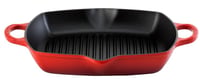 Grill tip tigaie pătrată înaltă din fontă LE CREUSET Signature cu mâner secundar, 30 cm, roșu cireșiu 2