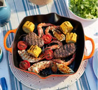 Grill tip tigaie pătrată înaltă din fontă LE CREUSET Signature cu mâner secundar, 30 cm, roșu cireșiu 3