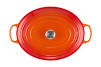 Oală ovală din fontă cu capac Le Creuset Signature, 40 cm, 13,9 L, culoare portocaliu vulcanic, compatibilă cu toate sursele de căldură, inclusiv inducție 2