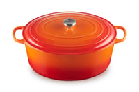 Oală ovală din fontă cu capac Le Creuset Signature, 40 cm, 13,9 L, culoare portocaliu vulcanic, compatibilă cu toate sursele de căldură, inclusiv inducție 1