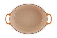 Oală ovală din fontă cu capac Le Creuset Signature, 40 cm, 13,9 L, culoare portocaliu vulcanic, compatibilă cu toate sursele de căldură, inclusiv inducție 3