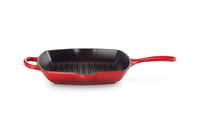 Liatinová grilovacia panvica Le Creuset Signature, štvorcová, 26 cm, na všetky typy sporákov vrátane indukcie, čerešňovo červená 2