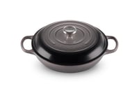 Okrúhly liatinový hrniec Le Creuset Signature Gourmet, 30 cm, 3,5 l, na všetky typy sporákov vrátane indukcie, sivá farba Flint 1