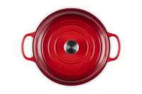 Liatinový okrúhly hrniec Le Creuset Signature Gourmet, 30 cm, 3,5 l, na všetky typy sporákov vrátane indukcie, čerešňovo červený 2
