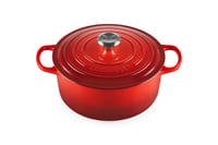 Le Creuset Signature lonac od lijevanog željeza s poklopcem, okrugli, 26 cm, 5,3 l, trešnja crvena, za sve vrste štednjaka i indukciju 1
