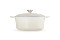 Liatinový hrniec Le Creuset Signature s pokrievkou, okrúhly, 26 cm, 5,3 l, vhodný na všetky typy sporákov vrátane indukcie, farba Meringue 4