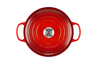 Le Creuset Signature lonac od lijevanog željeza s poklopcem, okrugli, 26 cm, 5,3 l, trešnja crvena, za sve vrste štednjaka i indukciju 2