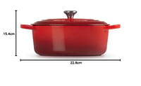 Liatinový kastról Le Creuset Signature s pokrievkou, oválny, 27 cm, 4,1 l, čerešňovo červený 7