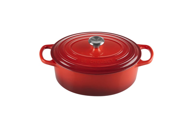 Liatinový kastról Le Creuset Signature s pokrievkou, oválny, 27 cm, 4,1 l, čerešňovo červený