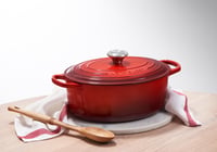 Liatinový pekáč Le Creuset Signature s pokrievkou, oválny, 29 cm, 4,7 l, na všetky typy sporákov vrátane indukcie, farba meringue (krémová) 6