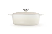 Liatinový pekáč Le Creuset Signature s pokrievkou, oválny, 29 cm, 4,7 l, na všetky typy sporákov vrátane indukcie, farba meringue (krémová) 4