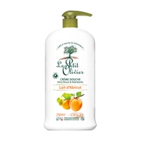 Gel de Duș Le Petit Olivier cu Lapte de Piersică - Gel de Duș Cremă Hidratant și Hrănitor cu Aromă de Lapte de Piersică 1