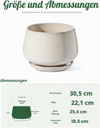 LE TAUCI 30 cm kerámia virágcserép lezöldítéshez, tálcával és lefolyónyílással 6