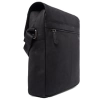 LEABAGS Amsterdam Unisex Torba za rame od prave bivolje kože, vintage izgleda, s magnetskim zatvaračem i prostranim unutarnjim pretincima - Crna 2