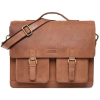 LEABAGS Miami taška na notebook z pravej kože 15" – prírodná svetlohnedá 2