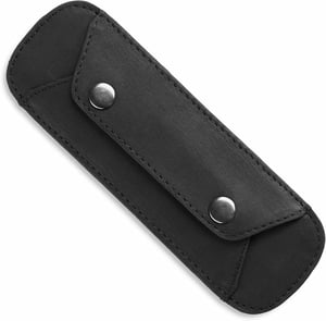 LEABAGS ramenný popruh z byvolej kože, vintage, 18x6 cm – čierny