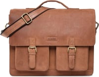 LEABAGS valódi bőr laptoptáska 15 colos, férfi-női messenger táska vállpánttal 1
