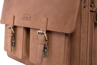 LEABAGS valódi bőr laptoptáska 15 colos, férfi-női messenger táska vállpánttal 9