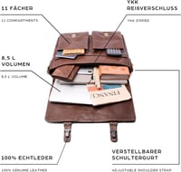 LEABAGS valódi bőr laptoptáska 15 colos férfiaknak és nőknek, válltáska 4