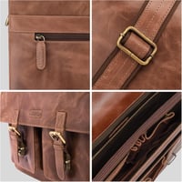 LEABAGS valódi bőr laptoptáska 15 colos férfiaknak és nőknek, válltáska 6