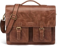 LEABAGS valódi bőr laptoptáska 15 colos férfiaknak és nőknek, válltáska 1